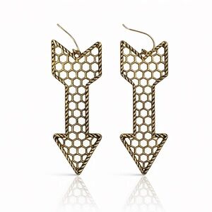 New | Vintage Style Gold Arrow Shaped Earrings